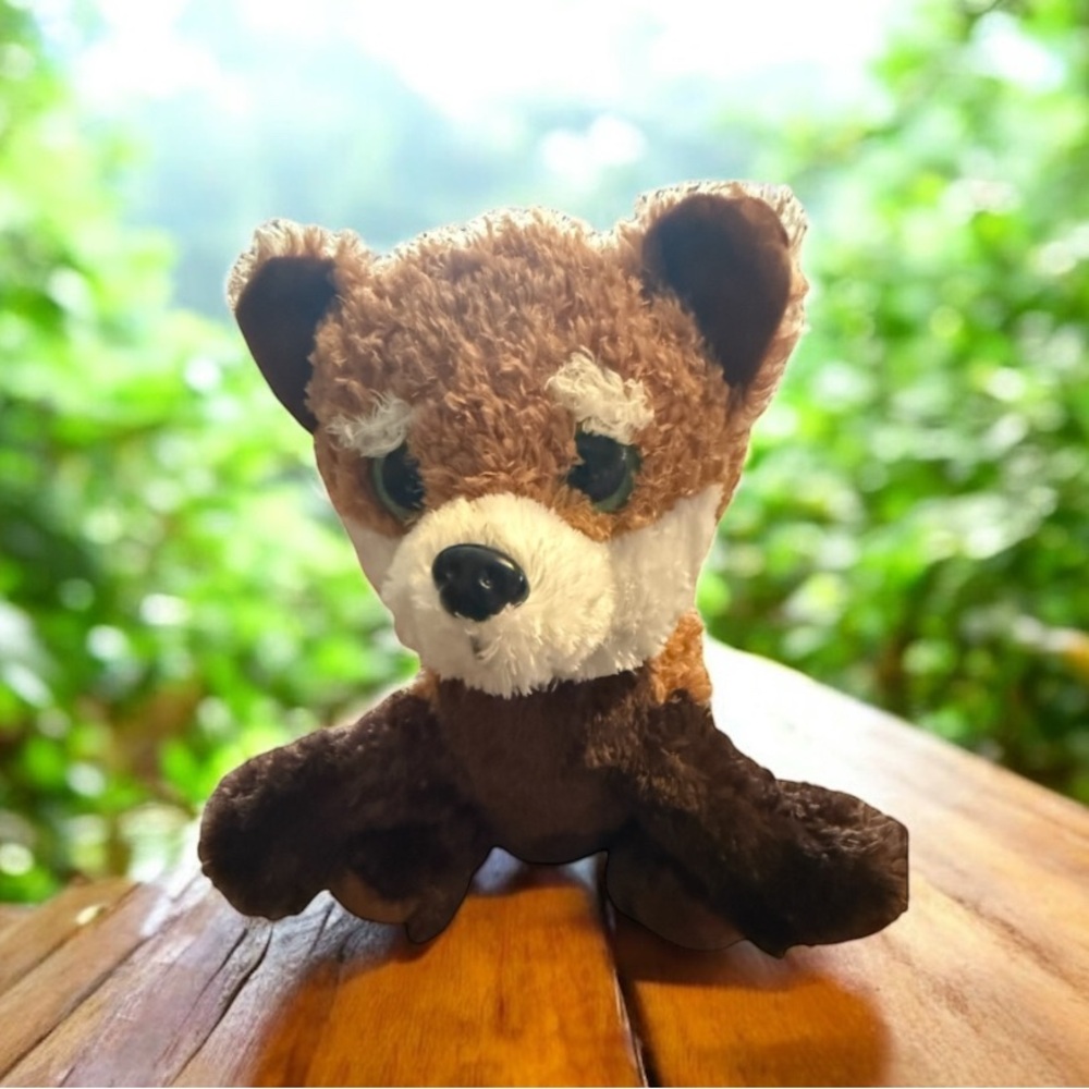 9” Plush Red Panda Dollar General Stuffed Animal Green Glitter Eyes